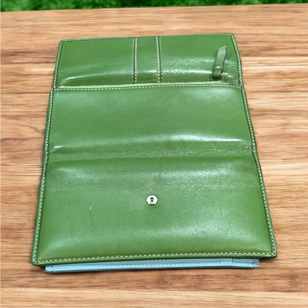Coach Soho Green/Blue Leather Tri-Fold Wallet. - Picture 2 of 6